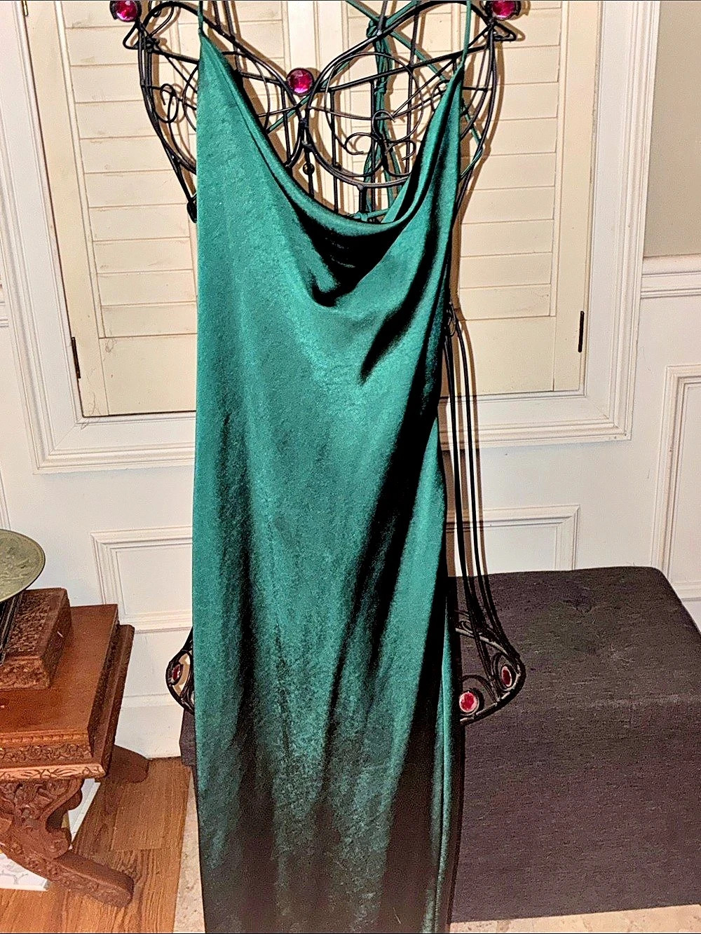 HOT Hello Molly Green Satin Maxi Dress Size 6 Medium